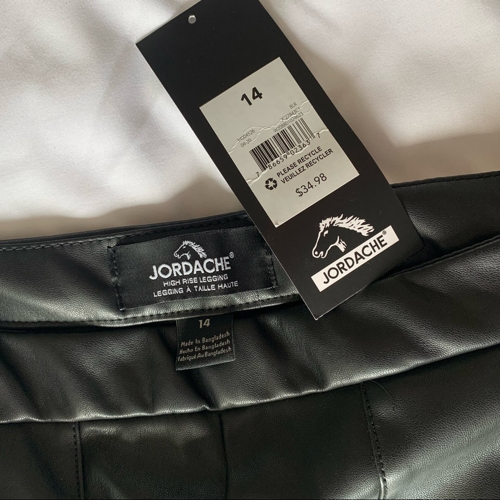 Jordache high rise faux leather pants